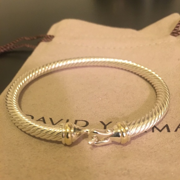 David Yurman silver and 18k gold buckle bracelet - Picture 1 of 3